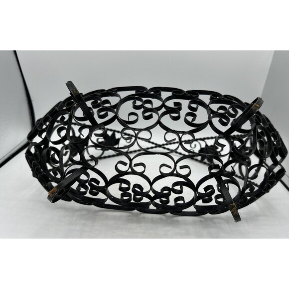 Vintage Wire Fruit Basket Black Made In Spain w/ Handle Home Decor - Picture 12 of 16